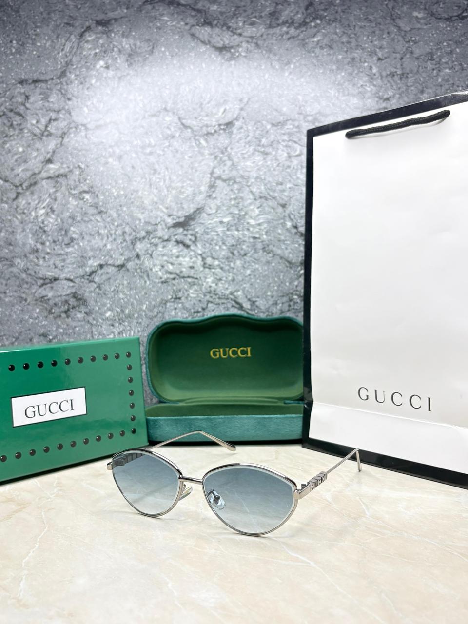 Gucci Script Oval Cat-Eye Sunglasses - Women