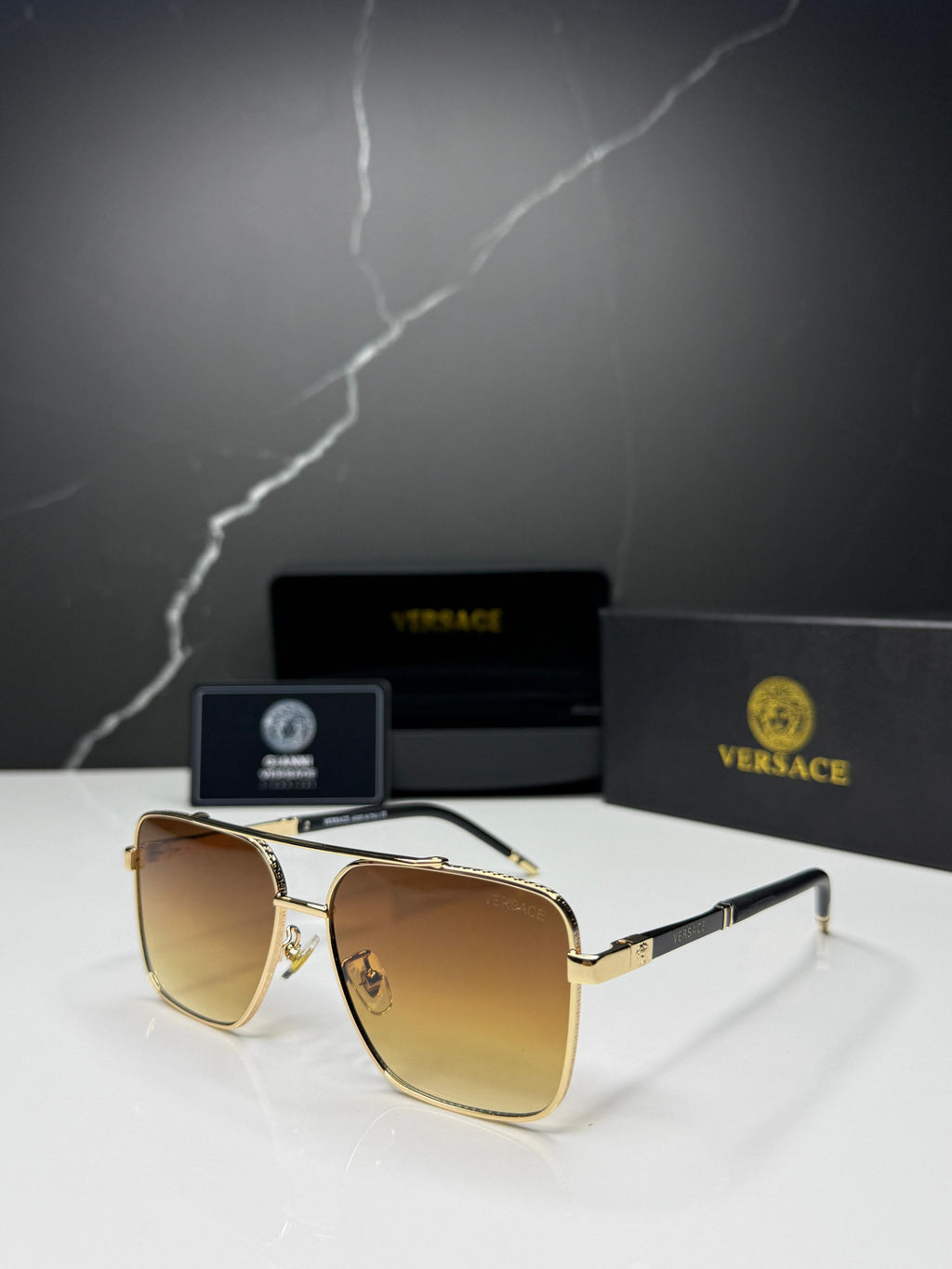 Versace VE2262 Square Pilot Sunglasses - Men