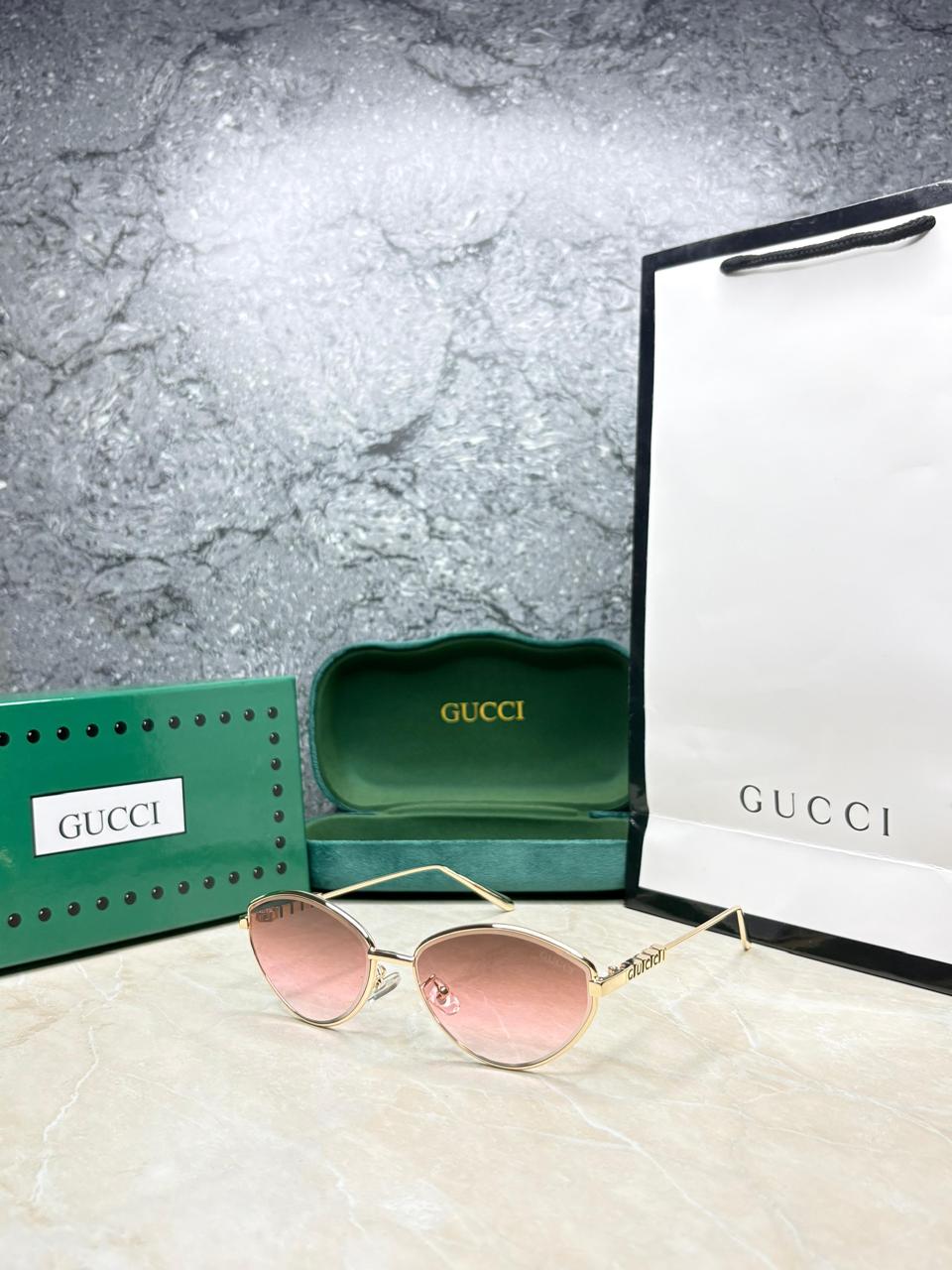 Gucci Script Oval Cat-Eye Sunglasses - Women