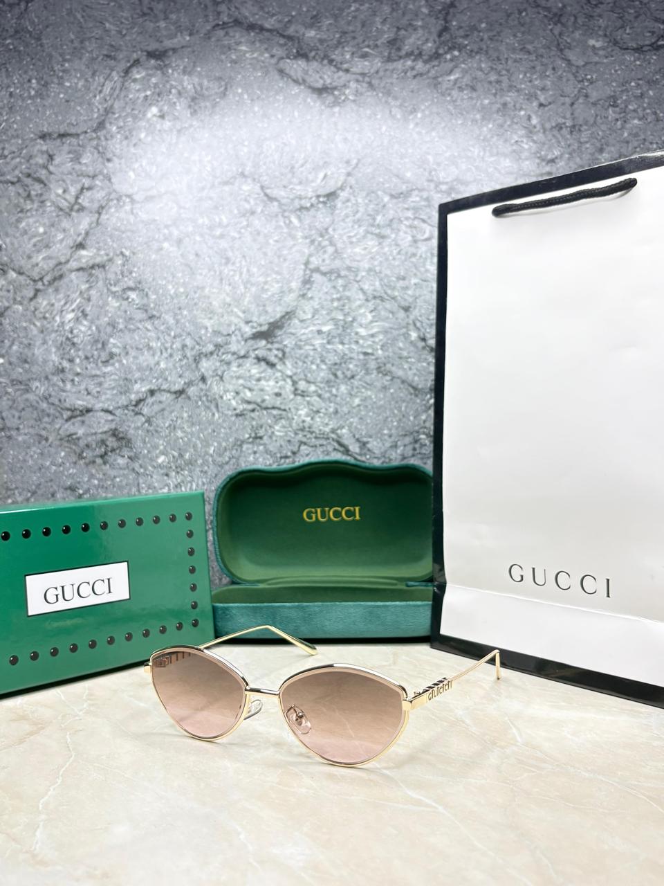 Gucci Script Oval Cat-Eye Sunglasses - Women