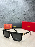 Cartier Polarized Square Sunglasses - Matte Black Gold