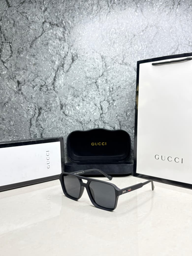 Gucci Aviator Square Sunglasses - Matte Black