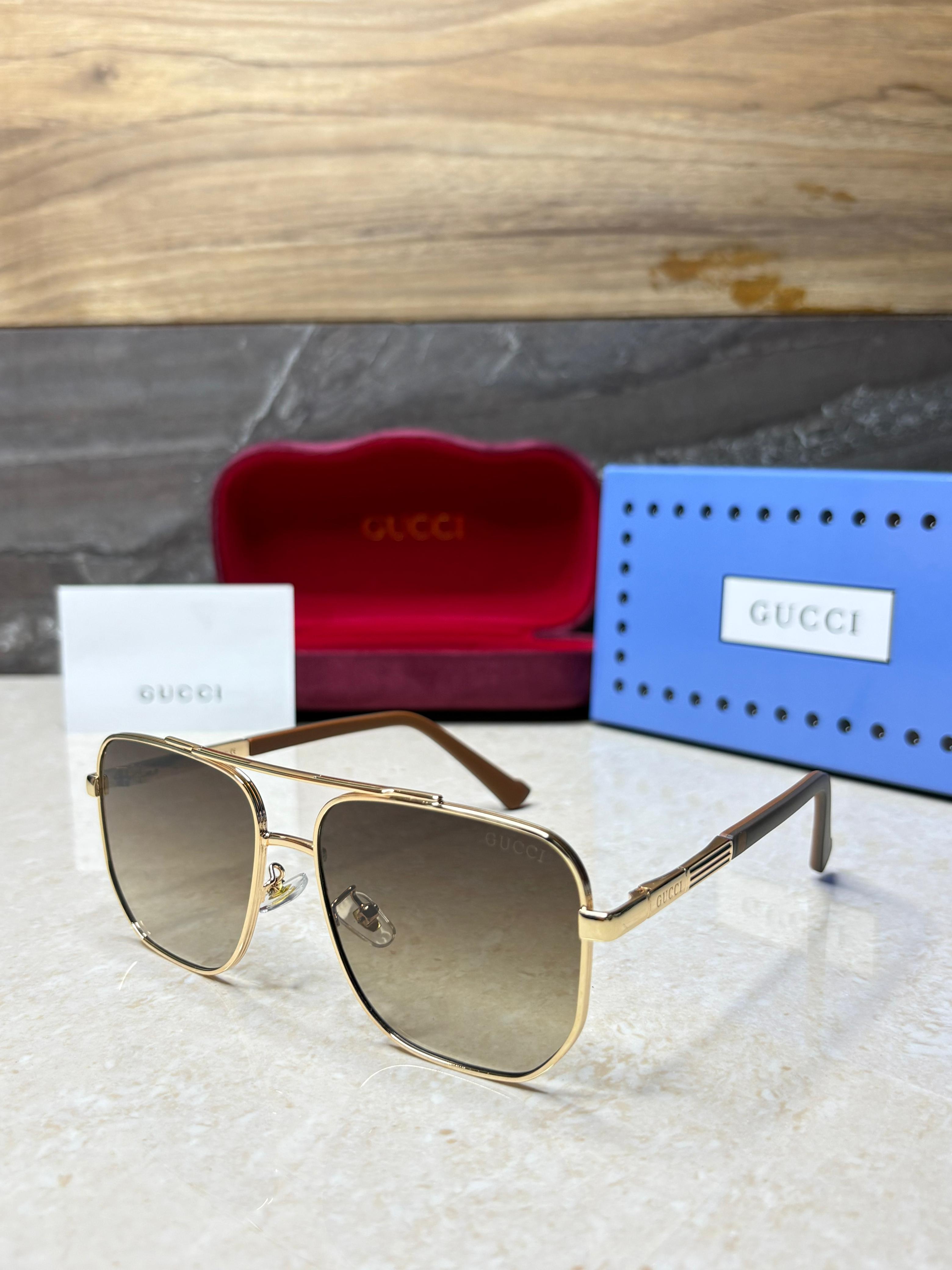 Gucci GG0528S Square Pilot Sunglasses - Men