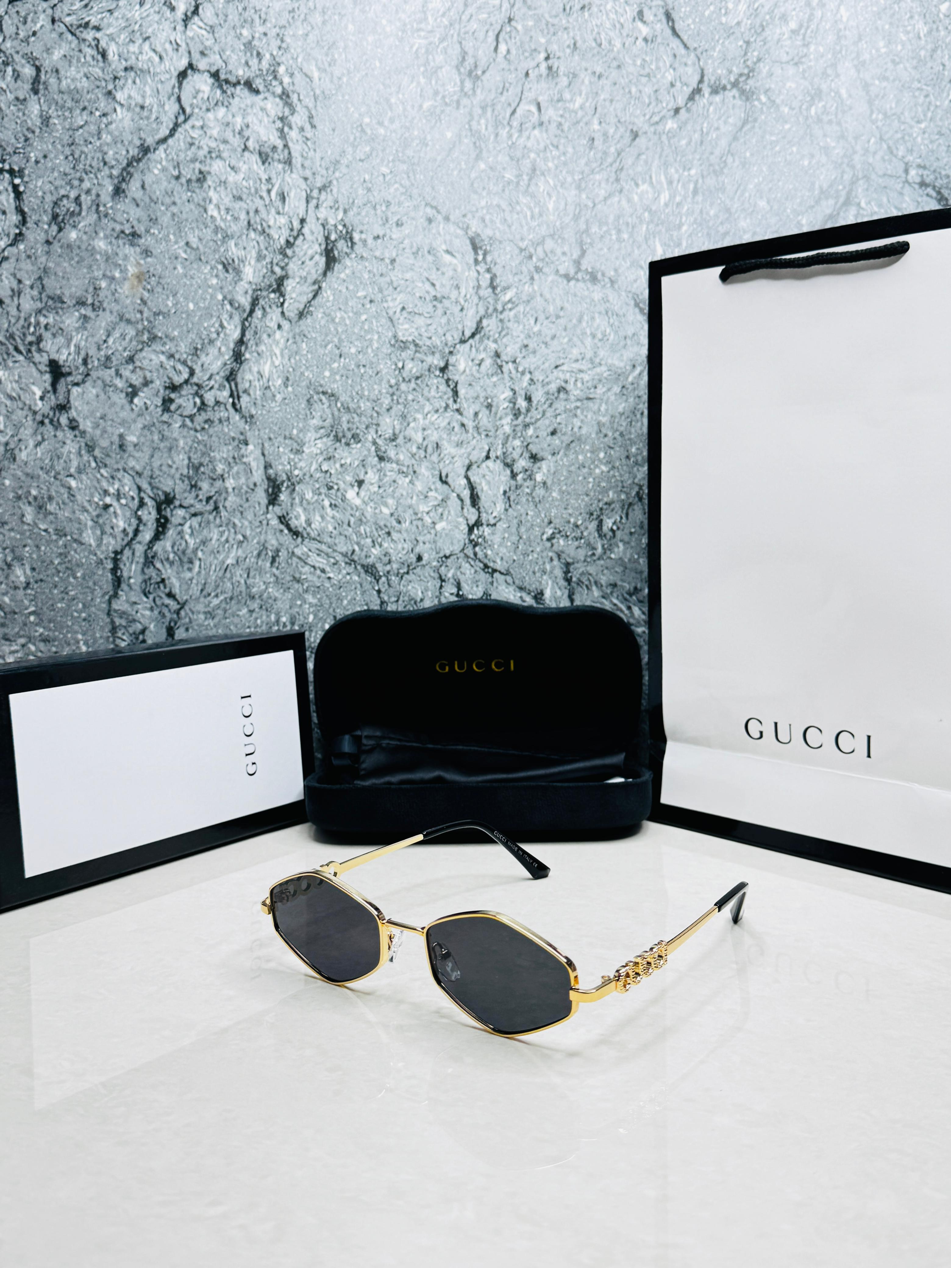 Gucci Geometric Metal Sunglasses - Women