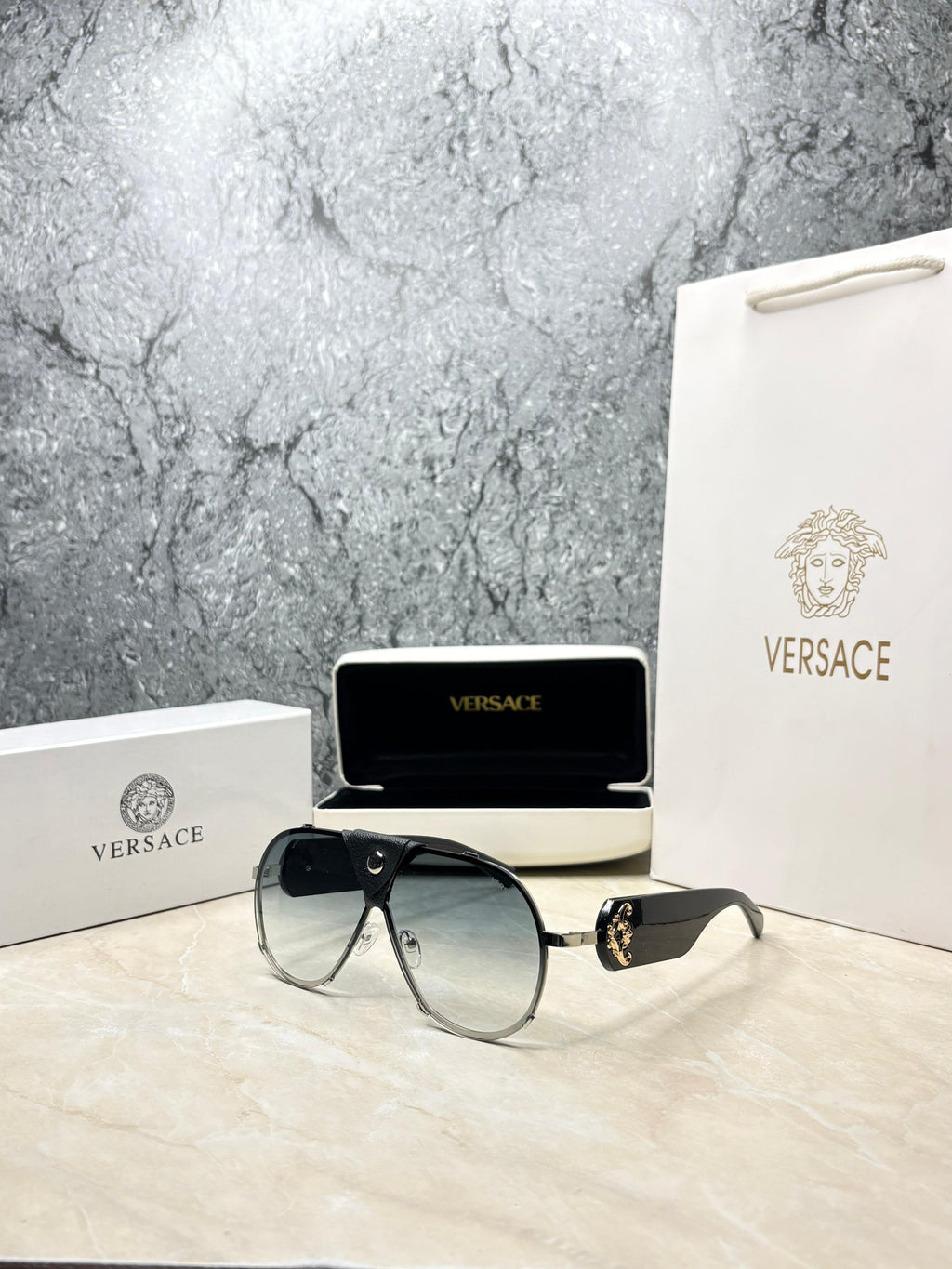 Versace Medusa Aviator Sunglasses - Women