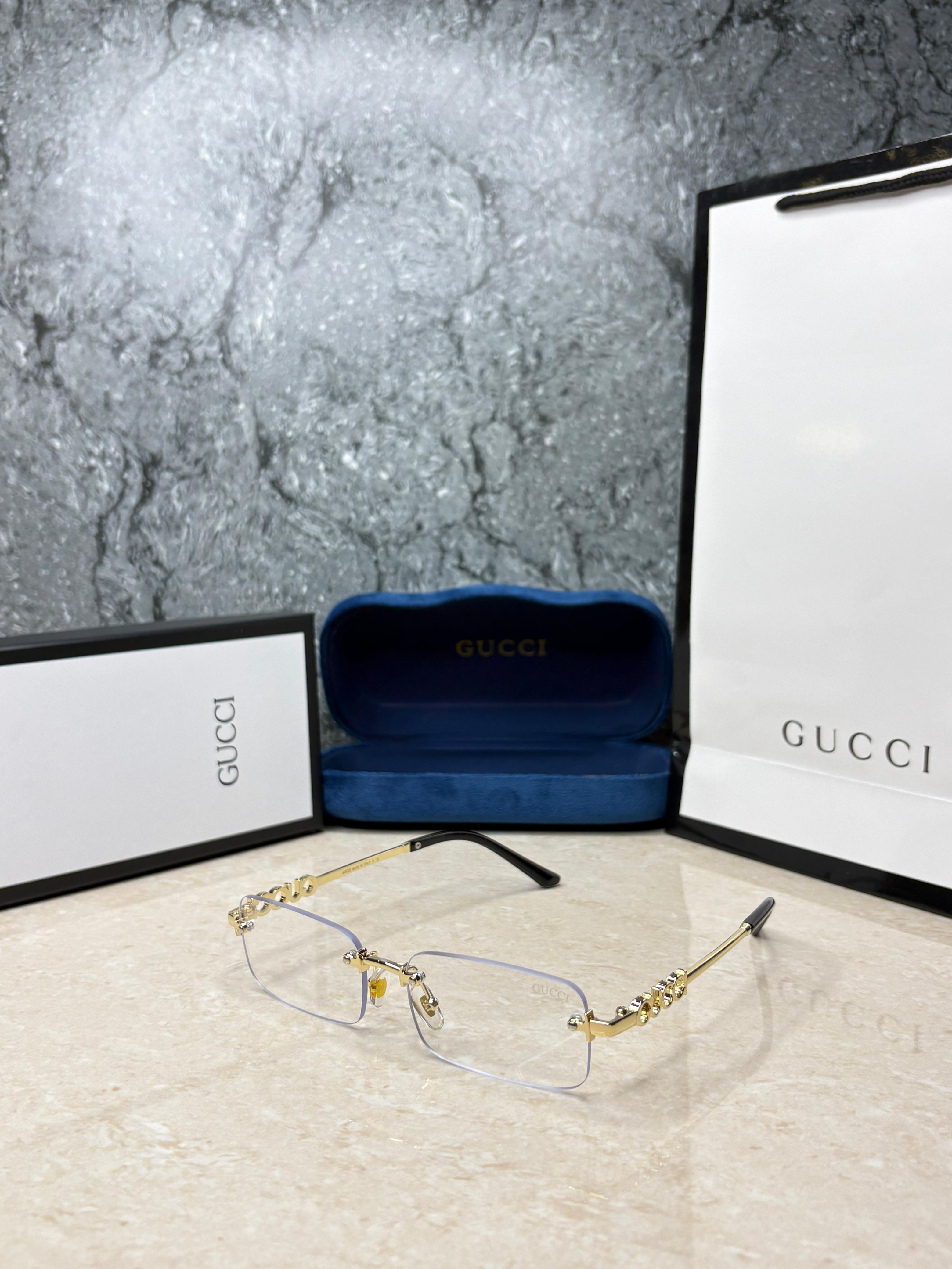 Gucci GG Rimless Rectangle Sunglasses - Unisex