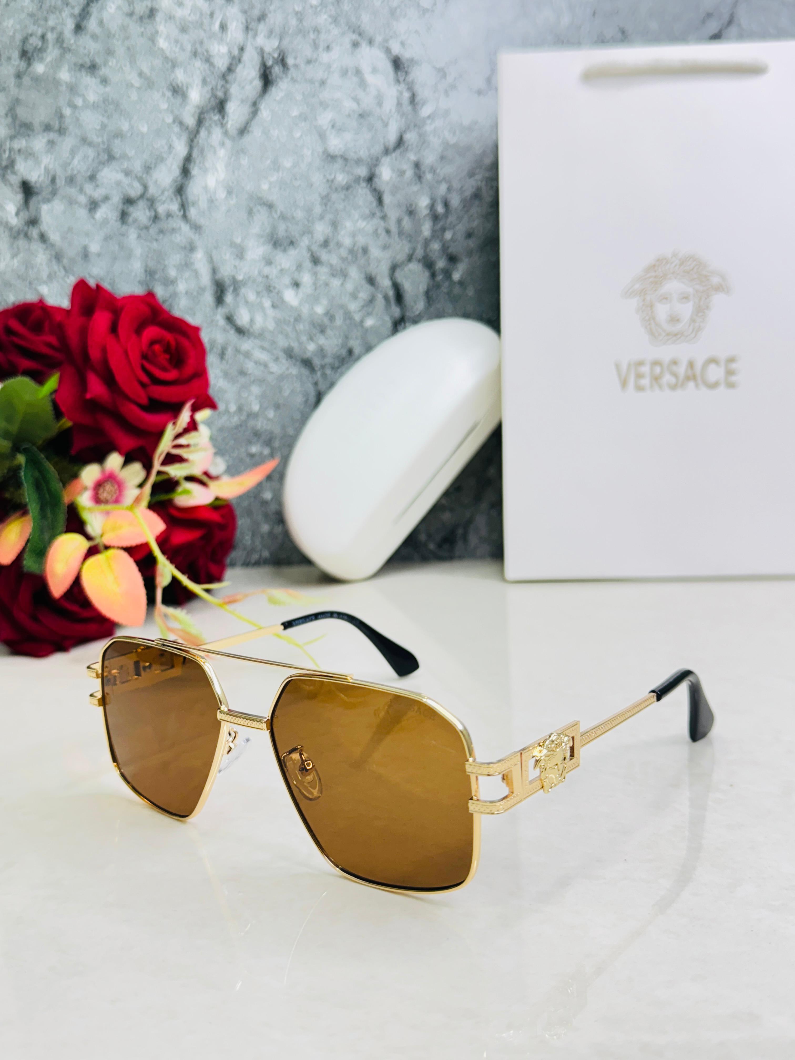 Versace VE2257 Medusa Square Pilot Sunglasses - Men
