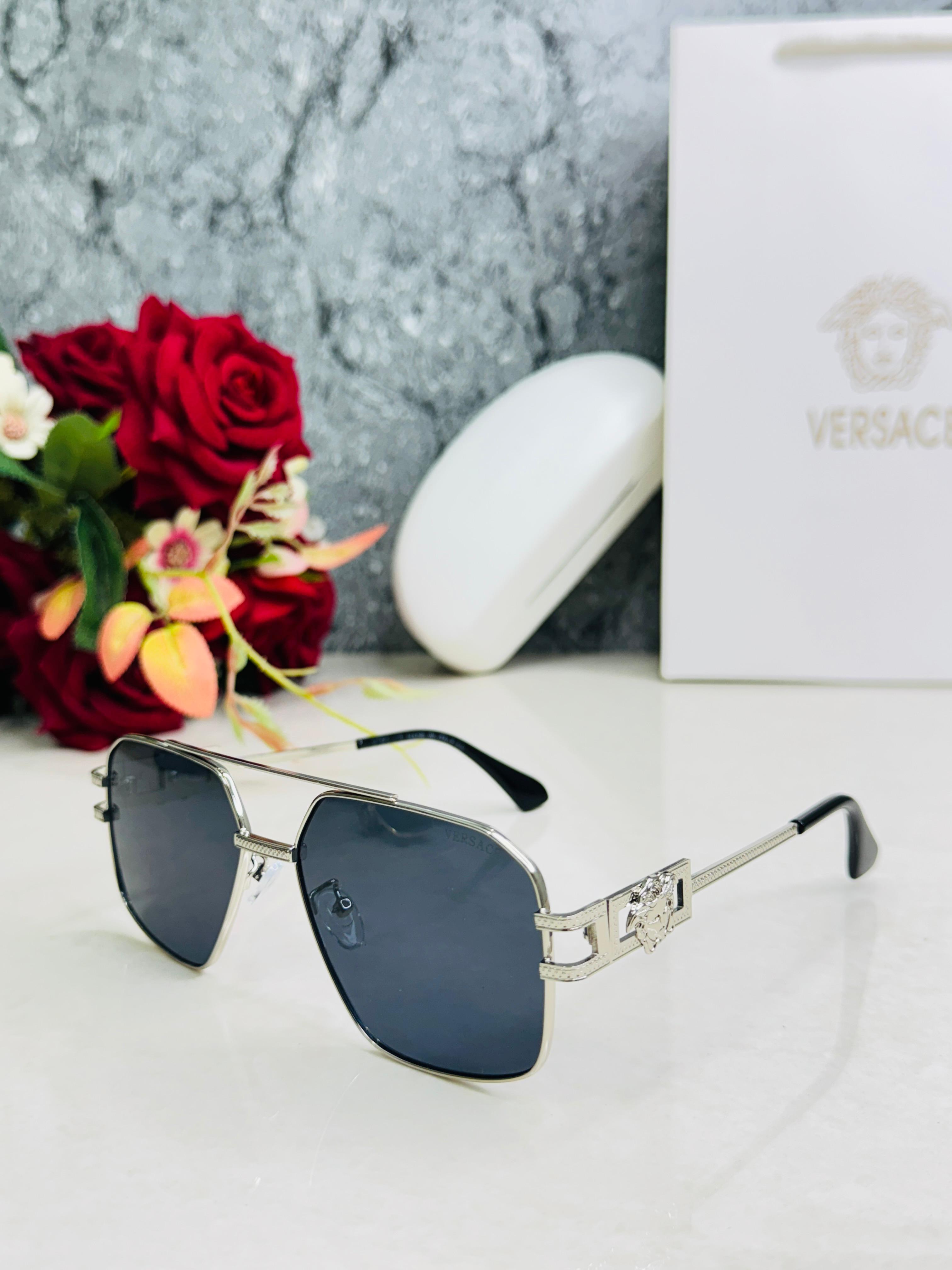 Versace VE2257 Medusa Square Pilot Sunglasses - Men