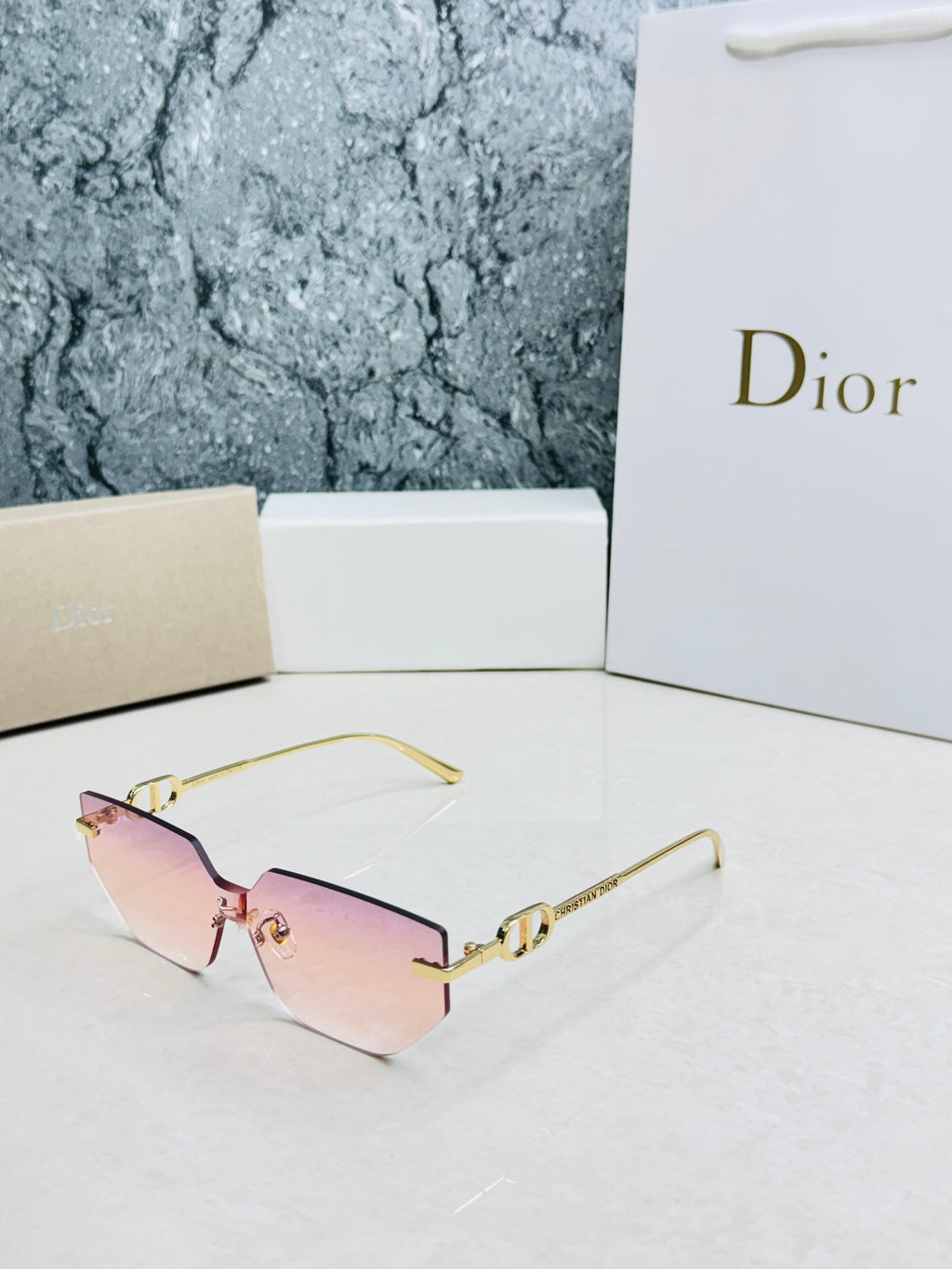 Christian Dior DiorClub Rimless Geometric Sunglasses - Women