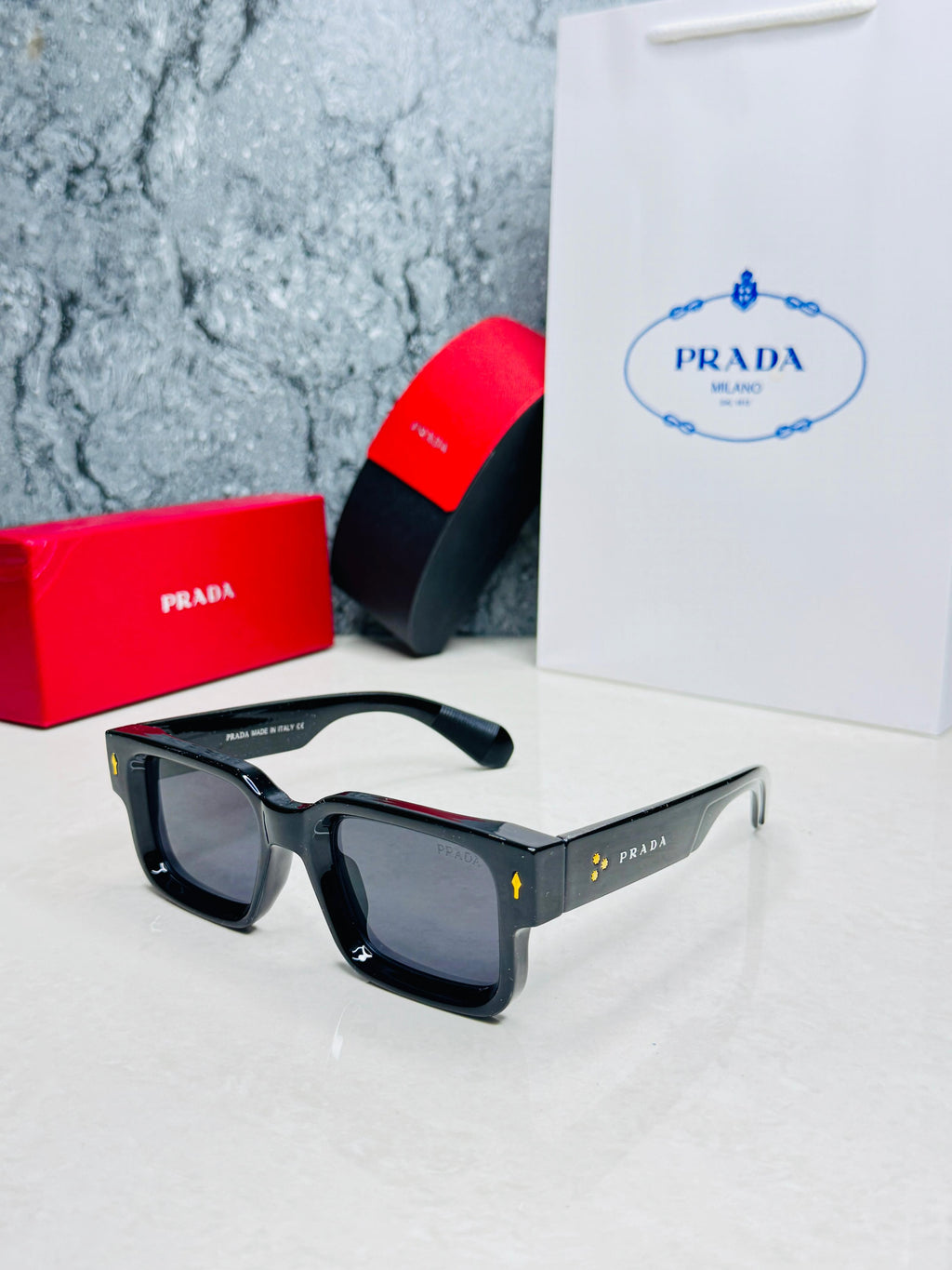 Prada SPR 19Z Chunky Square Acetate Sunglasses - Women