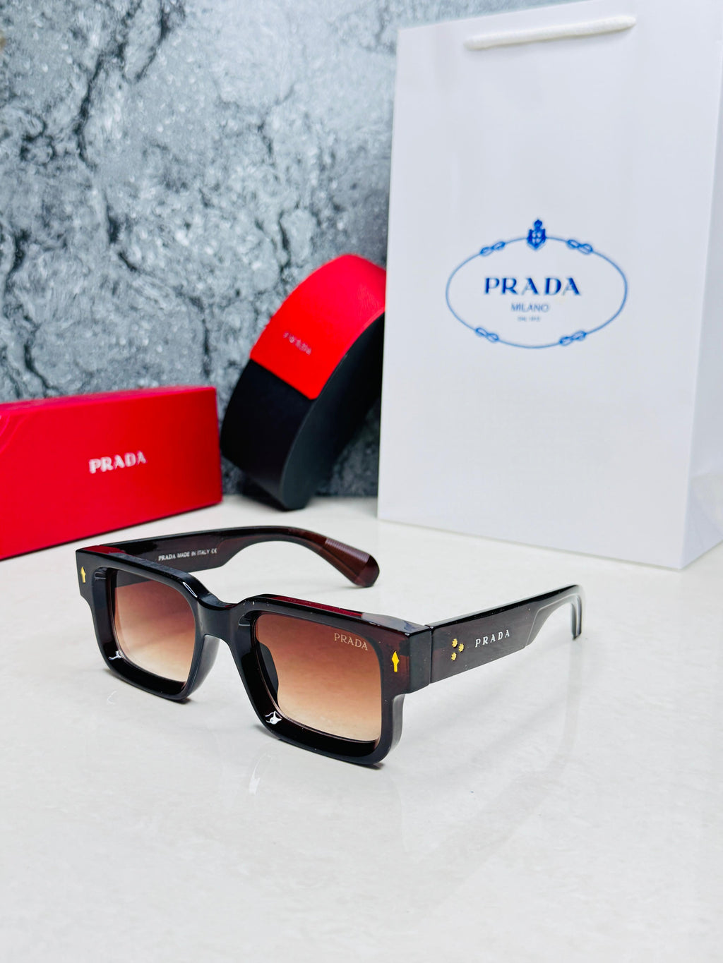 Prada SPR 19Z Chunky Square Acetate Sunglasses - Women